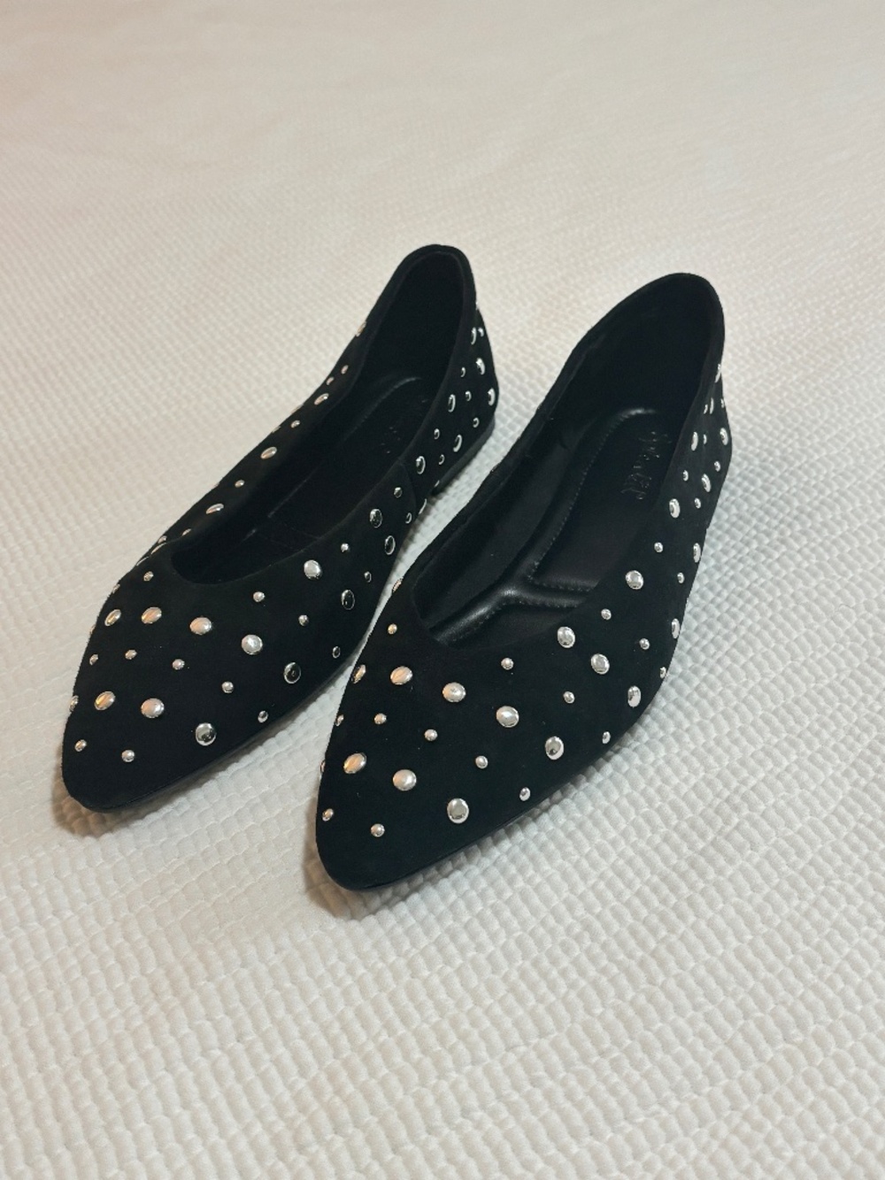 Splendid Black Studded Pointed Toe Flats Size 9